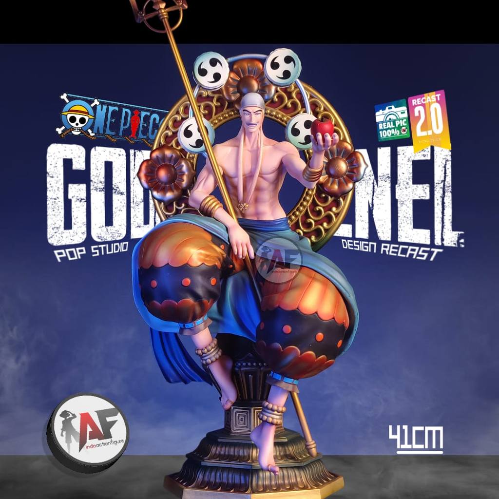 Statue Action Figure One Piece God Enel Sitting POP Studio Design Recast