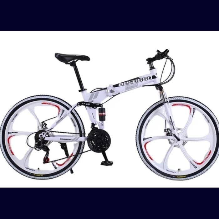 Sepeda gunung mtb lipat Begasso 27 speed - Putih