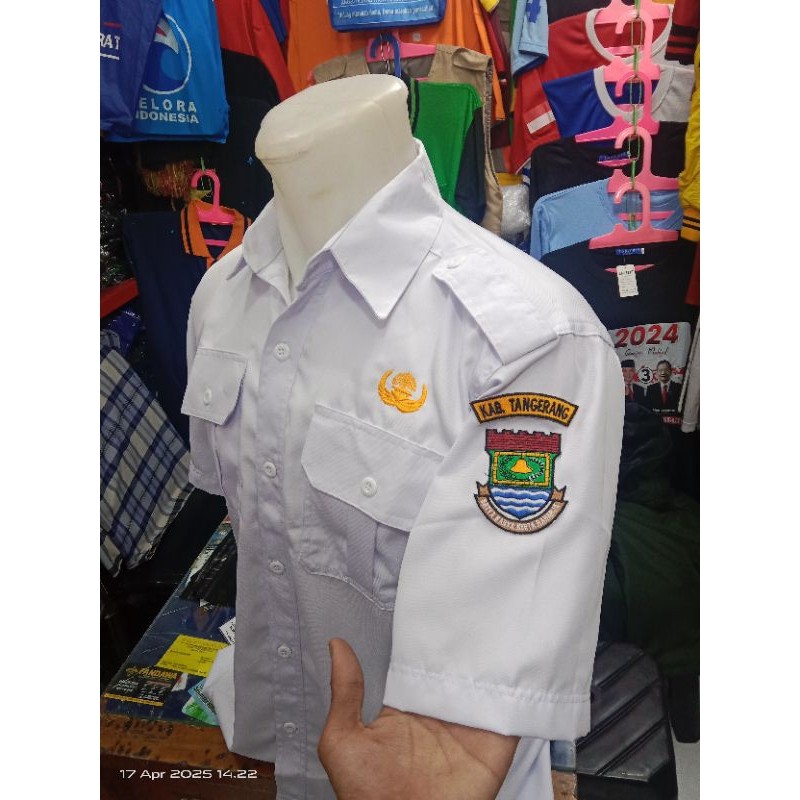 kemeja PNS/ASN/kementrian free bordir nama & logo daerah