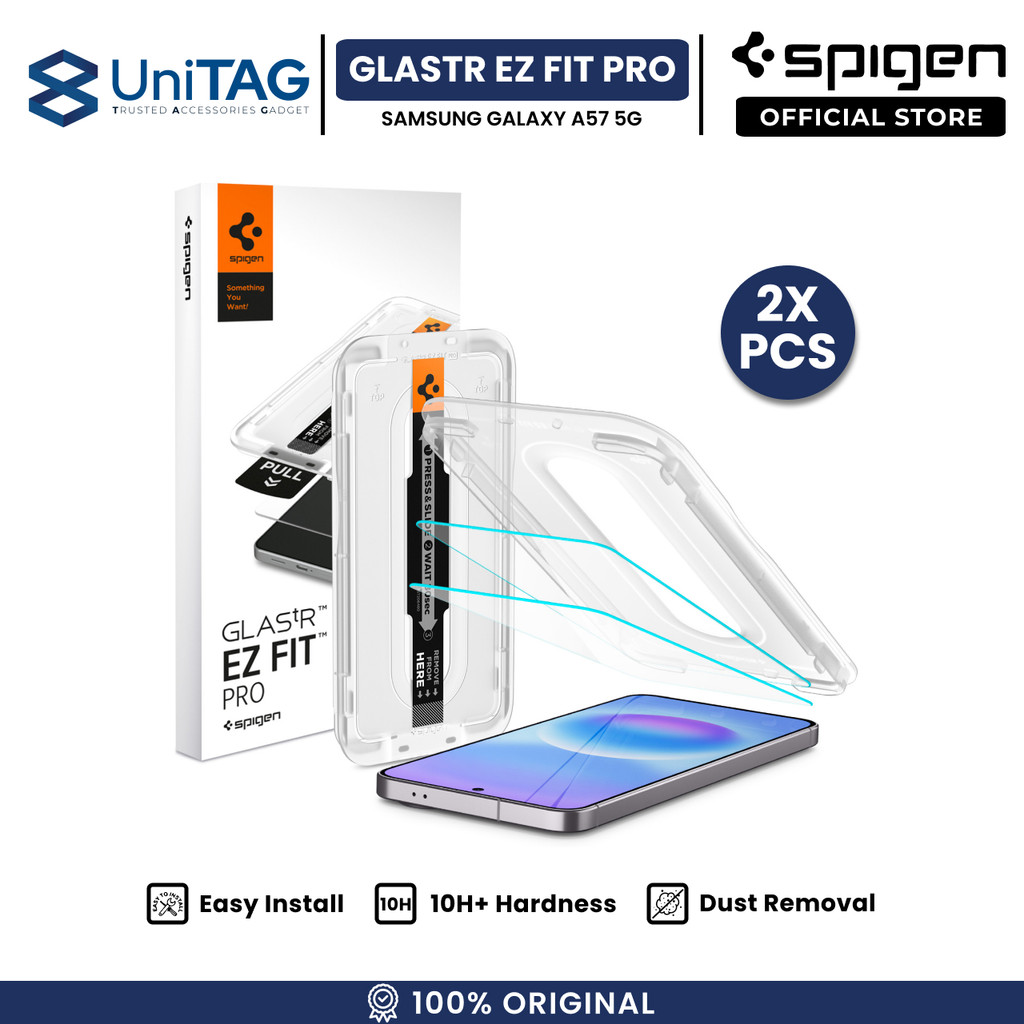 SPIGEN Tempered Glass for Samsung A57 5G GlastR Ez Fit Pro Easy Install Tray Clear Screen Protector 