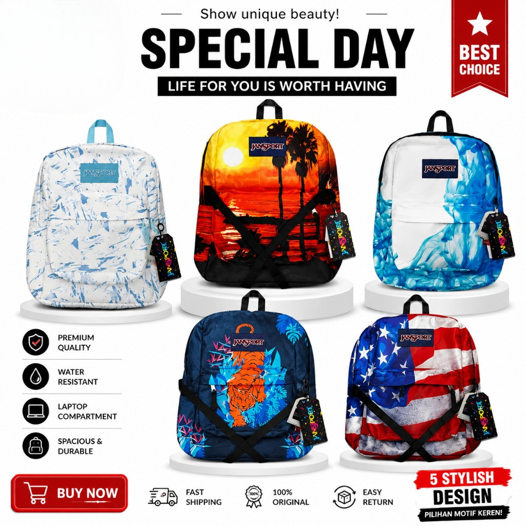 BISA COD 100% ORIGINAL TAS RANSEL JANSPORT ALL COLORS SUPERBREAK - TAS RANSEL JANSPORT - BAGPACK - T