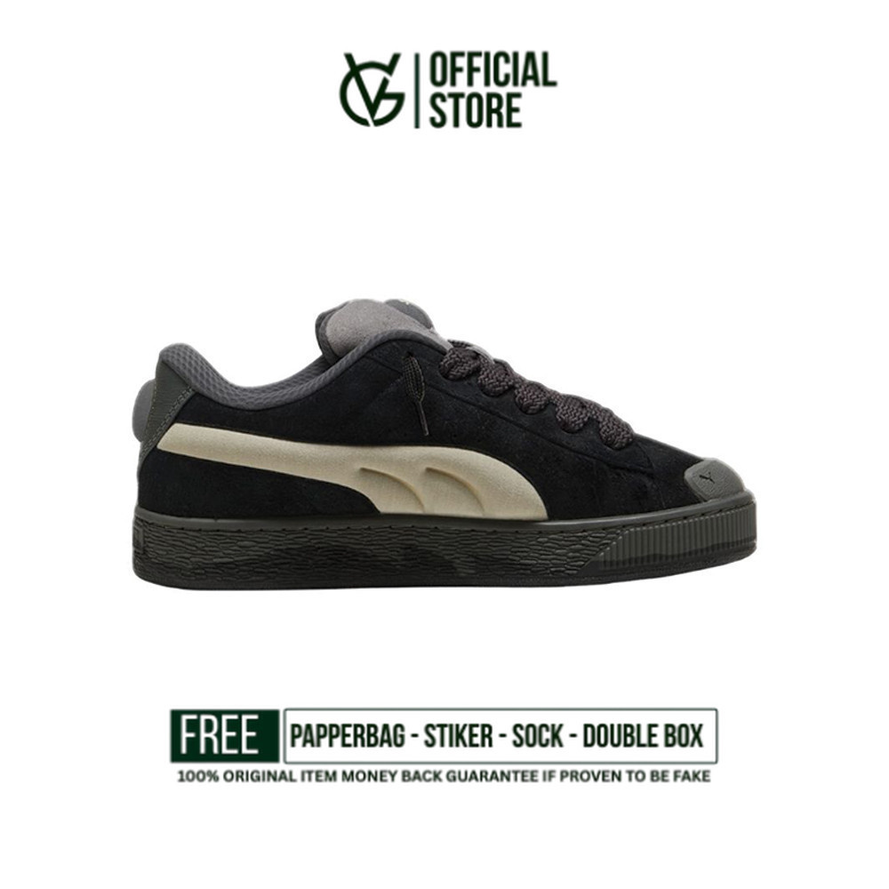 Sepatu Sneakers PUma  Suede Xl Black Shadow Grey  Original Authentic Unisex