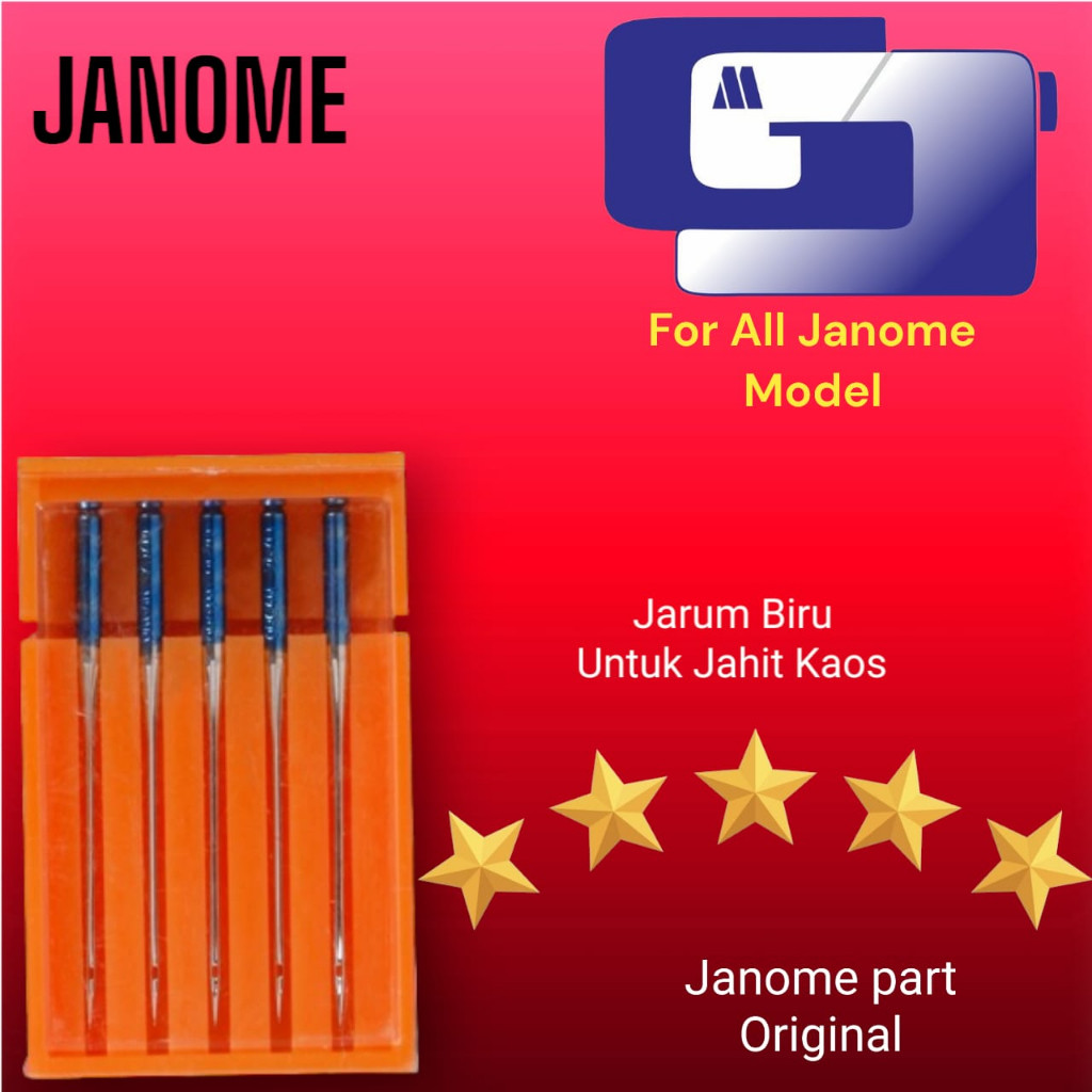 (JoyBox Id) jarum jahit bahan kaos/blue tip needle janome - jarum ujung biru janome