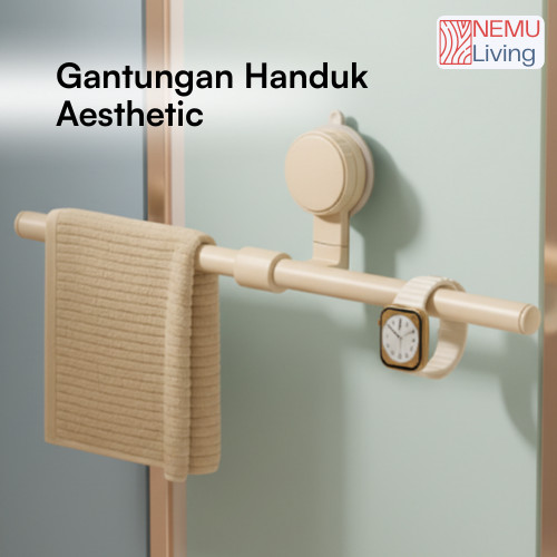 Gantungan Handuk Tempel Dinding Rak Handuk Estetik Kamar Mandi Tempat Handuk Minimalis