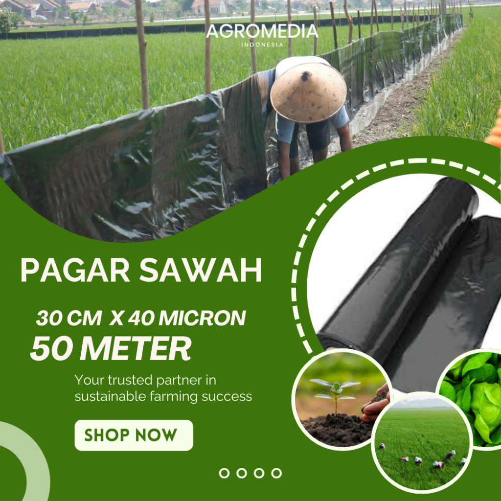 Plastik Rol Hitam Pagar Sawah / Mulsa Hitam Hitam / Plastik Pagar Sawah