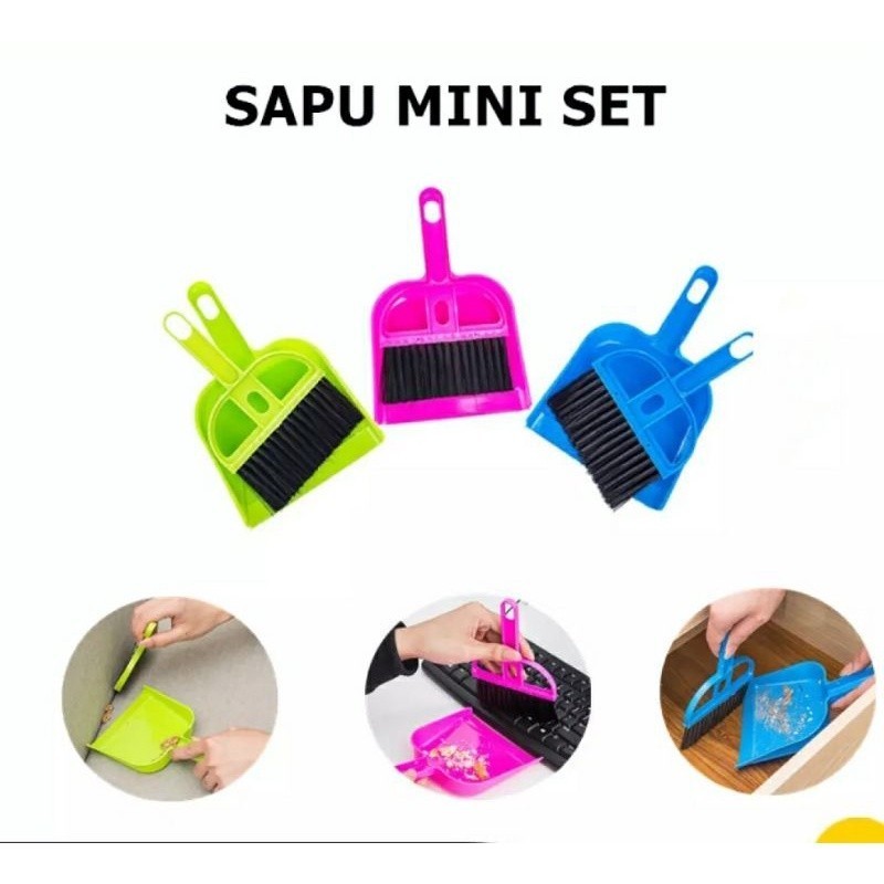 Set Sapu Mini & Pengki Lipat – Pembersih Praktis untuk Rumah dan Meja Kerja