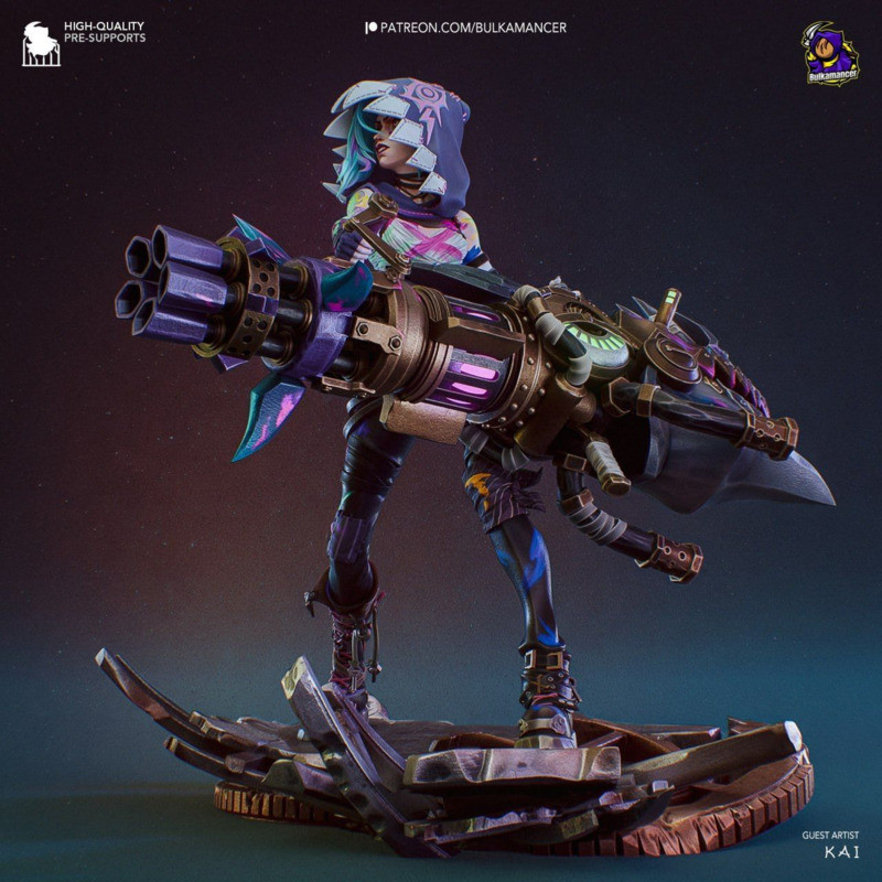 ARCANE Jinx Gk Figure Unpainted Resin Model Desktop Collection