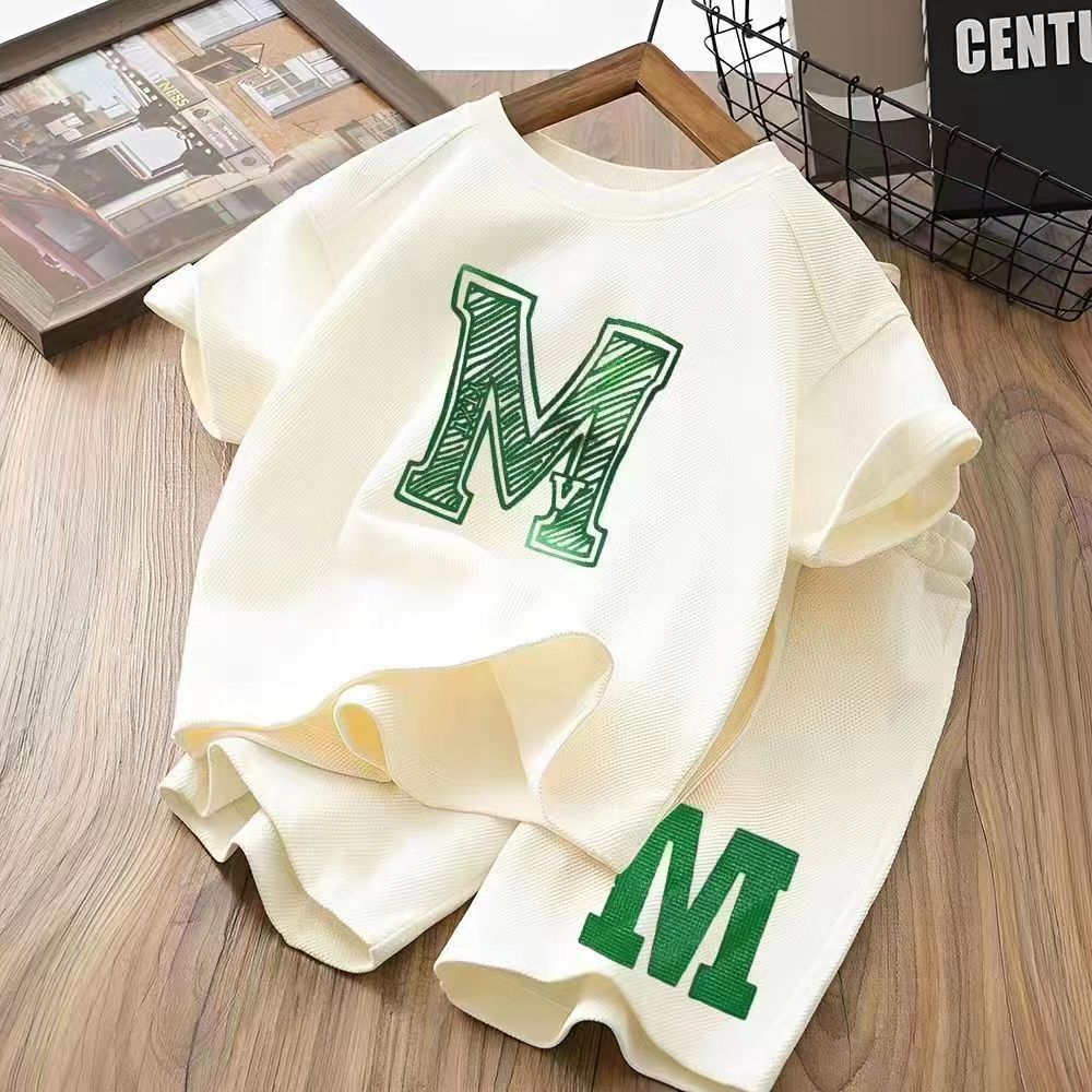 Sky Bubbles  Set Rompi Kemeja Dan Celana Rajut Anak Laki-Laki Gaya Korea Baru