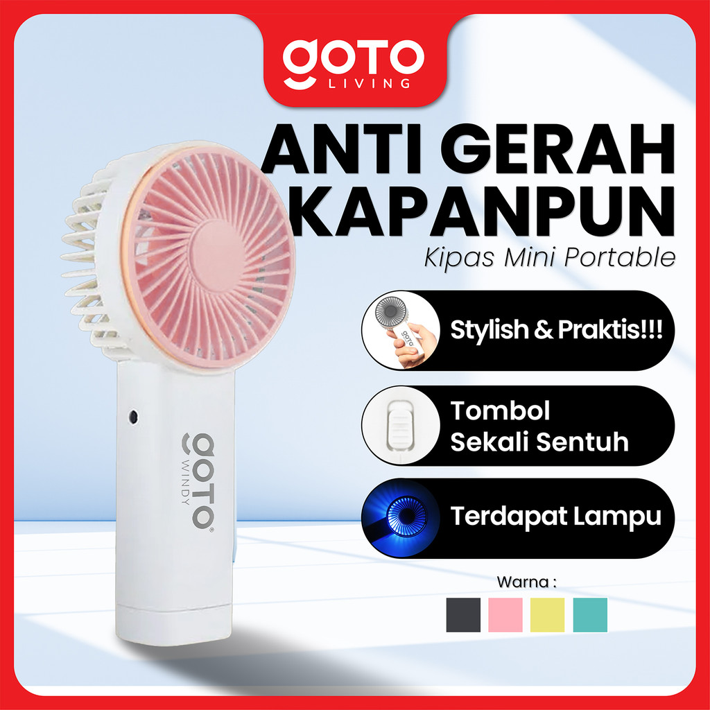 Goto Windy Kipas Angin Kecil Mini Fan Genggam Tangan Portable USB