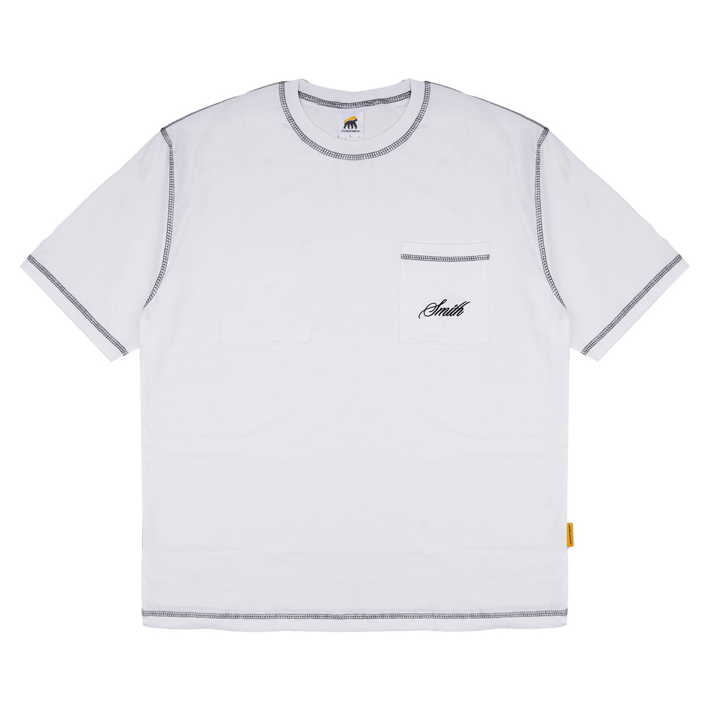 House of Smith Kaos Oversize Pria - Smith Pocket Oversized Tshirt White - Oversize T Shirt