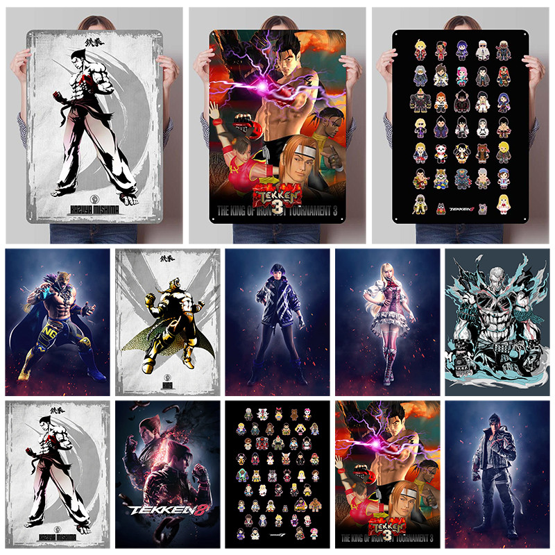 Popular Game Tinplate Signs TEKKEN Posters Vintage Metal Plate Custom Metal Sign Plaques for Gamer G