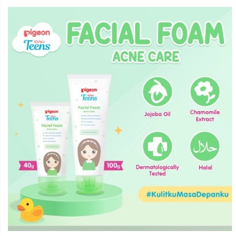 Pigeon Teens Facial Foam Acne Care 100 g / Sabun Muka Jerawat / Pembersih Wajah Anak Remaja