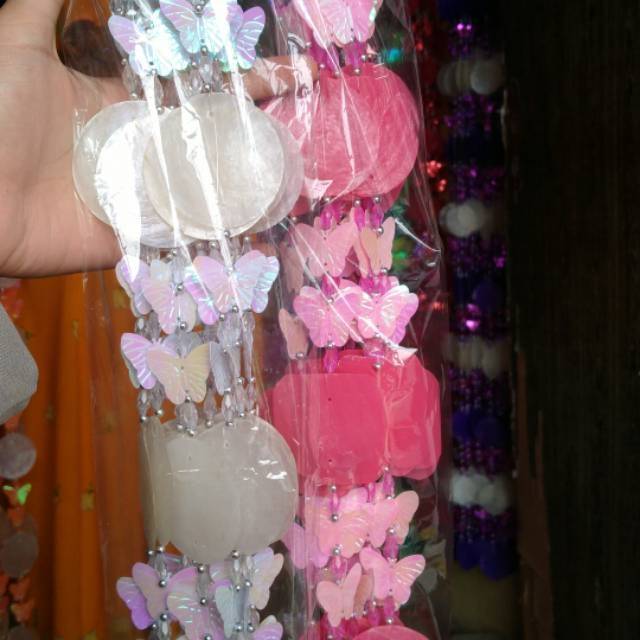 MELY STORE - TIRAI SIMPING 2METER /TIRAI KERANG SIMPING / TIRAI KERANG CAPIZ BANYAK WARNA