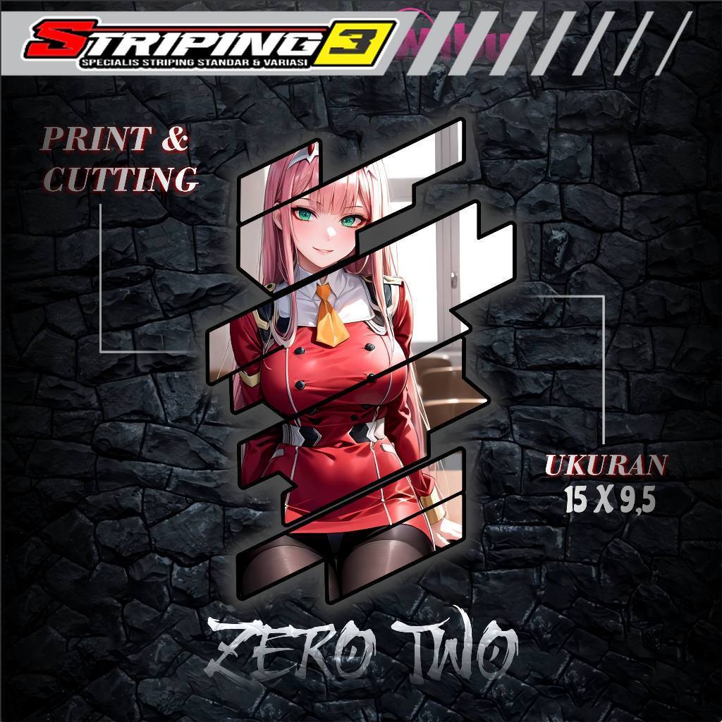 Stiker Anime Universal Zero Two Anime Untuk Power Bank Laptop Pc Motor Mobil Dll. Bisa Custom