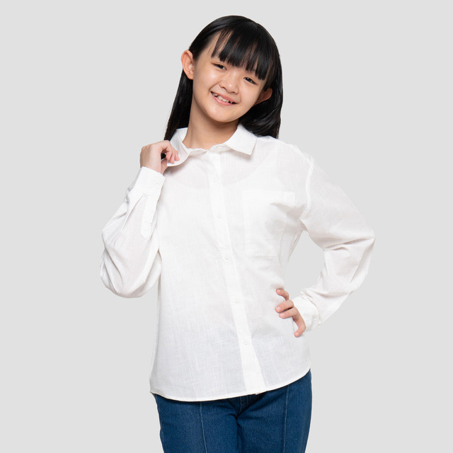 Nevada Belakang Pita Kemeja Oversized Anak Perempuan 123285133