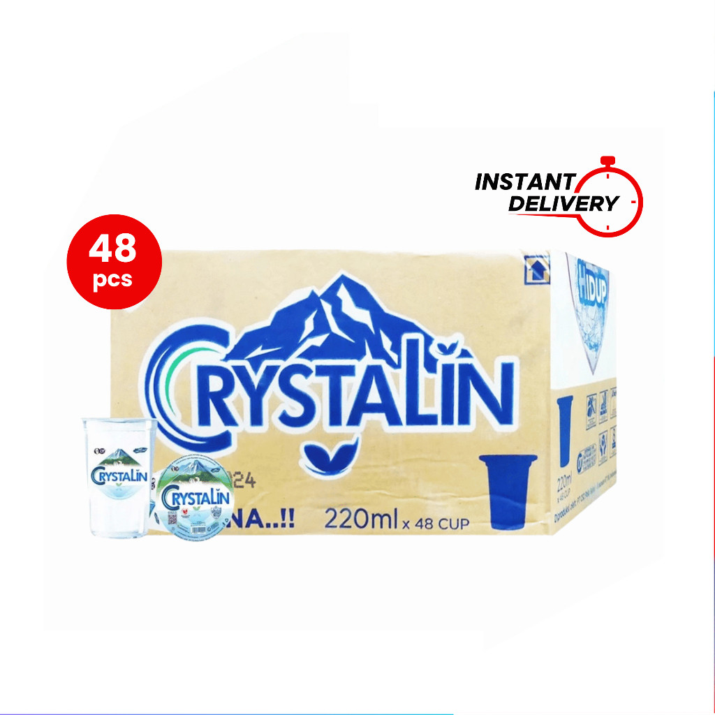 [UniGrosir] Crystalin Ph 8 Air Mineral Gelas 200 ml x 48 Cup DUS Crystalline