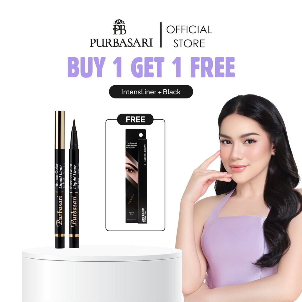 [BUY 1 GET 1 FREE] Purbasari Intens Color Liner Spidol FREE Purbasari Ultra Smooth Brow Liner