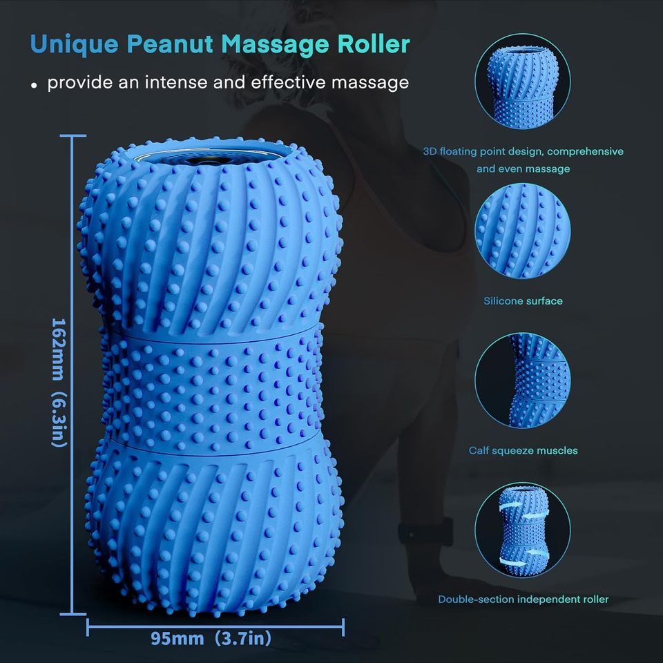 2 in 1 Vibrating Peanut Massage Ball with 6 Massaging Modes, Rechargeable Vibrating Massage Yoga Rol