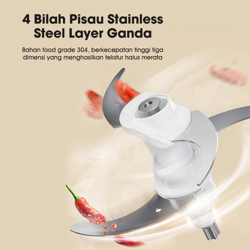 NEW SAMONO Chopper 2L Stainless Multifungsi coper daging dan bumbu chopper daging dan bumbu coper