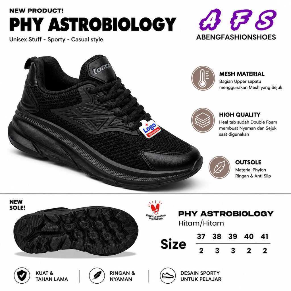 Sepatu Sneakers Pria Wanita Loggo PHY Astrobiology Sport Casual Premium