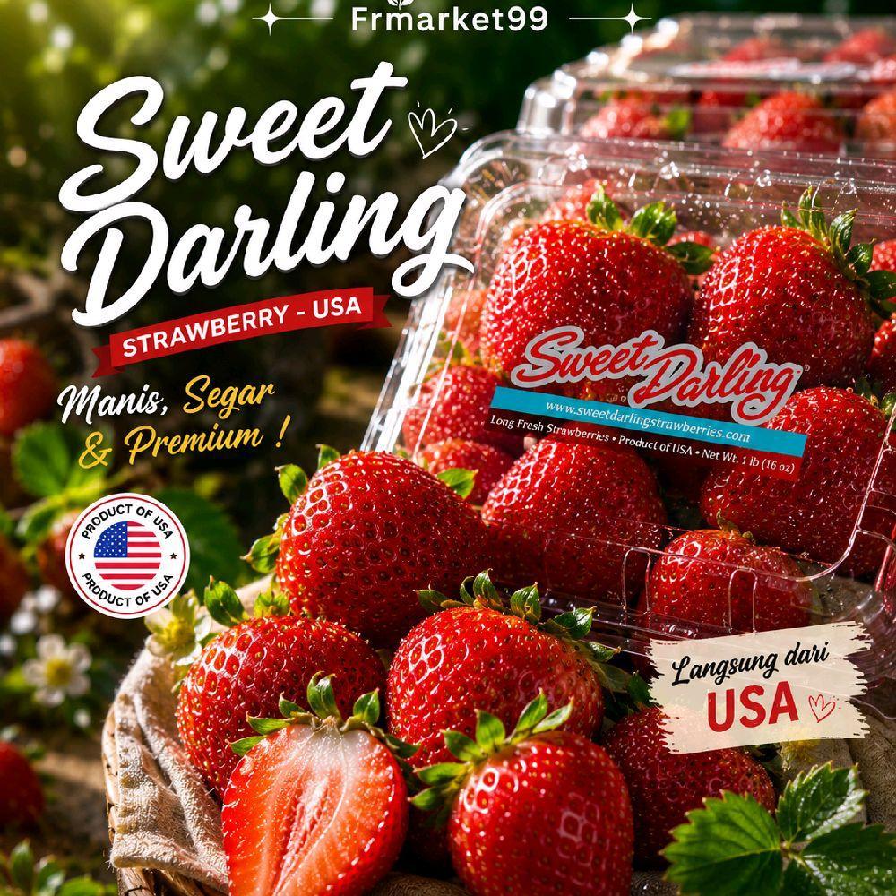 Buah Strawberry Sweet Darling Usa Fresh/ Strawberry Sweet Darling 454 gr / Pack