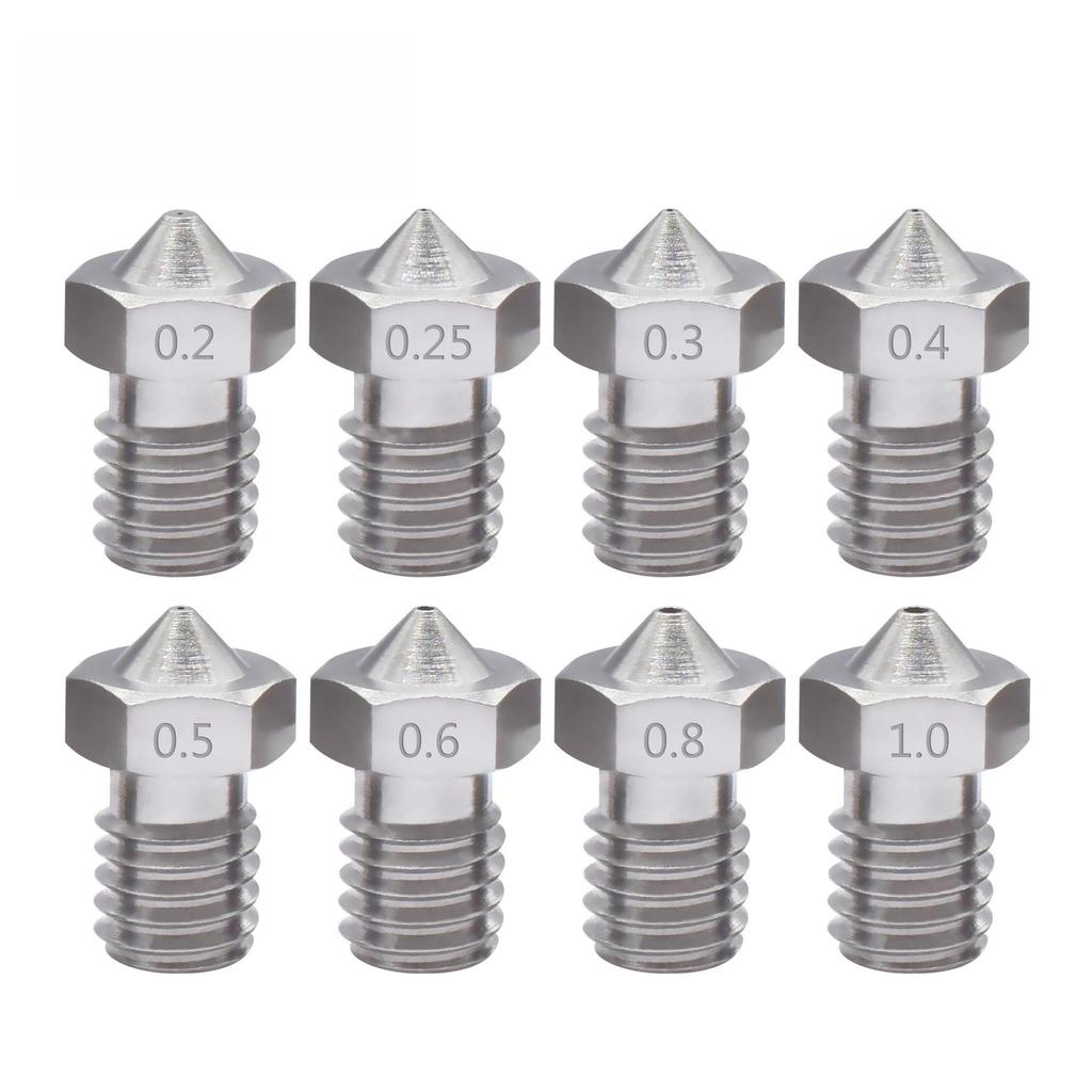 Bell 3D Printer Accessories, Stainless Steel Nozzle E3D-V5 E3D-V6 Nozzle Head Extrusion Head M6 Thre