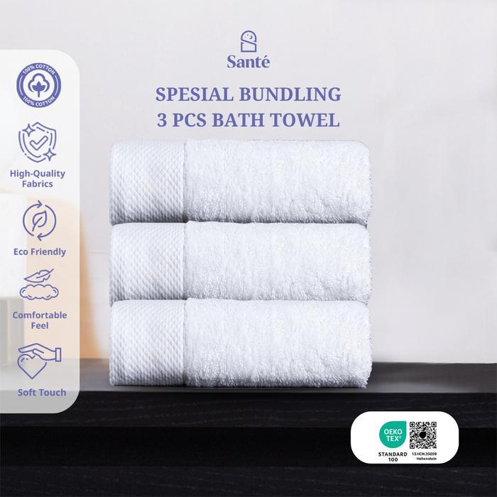 Best Seller Santé - Bath Towel 100% Cotton Premium | Handuk Mandi Hotel | Handuk Mandi Tebal | Handu