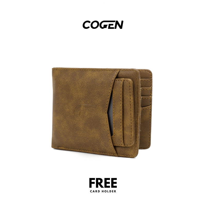 Theias|| Cogen Dompet Lipat Pria Dompet Cowok Kulit Pendek CG03
