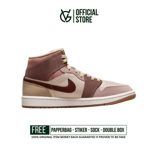 Sepatu Sneakers Nike Air Jordan 1 Mid SE Dark Pony Smoky Mauve  Original Authentic Unisex