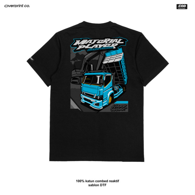 KAOS TRUK CANTER DUMP | KAOS CANTER MATERIAL PLAYER, KATUN COMBED TEBAL DAN HALUS