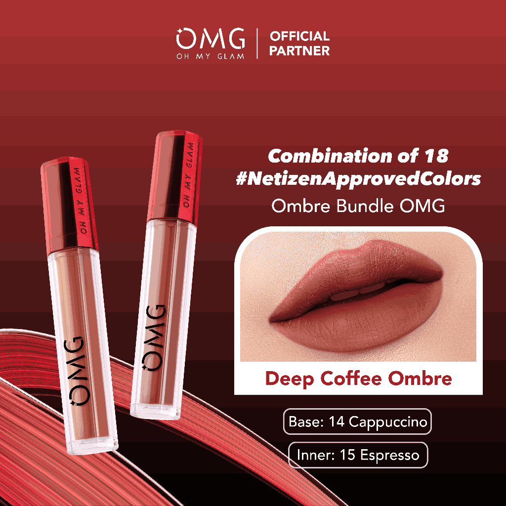 Paket Ombre Lips OMG | Lipcream OMG Ombre Coffee Edition | Lipcream OMG | Ombre  lip