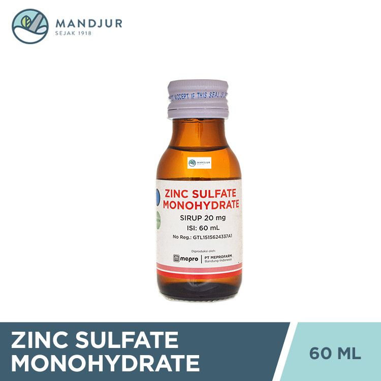 Zinc Sulfate 20 mg/5 mL Sirup 60 mL - Pelengkap Pengobatan Diare Anak