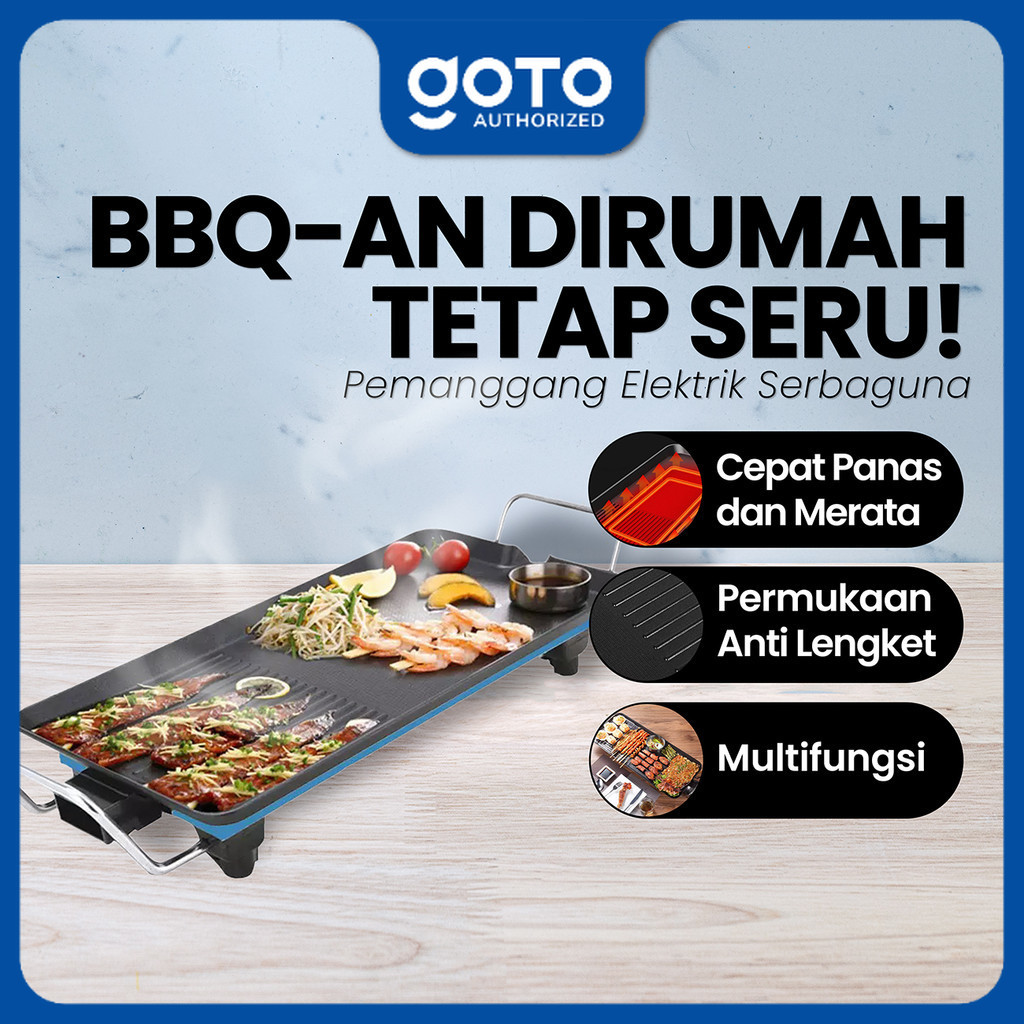 Goto Eiji Alat Pemanggang Electric Grill Pan BBQ Panggangan Listrik