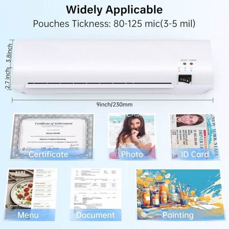 SL269Home Office Laminator Thermal Laminator Cold Laminator Universal Laminator Anti-Jamming No Bubb
