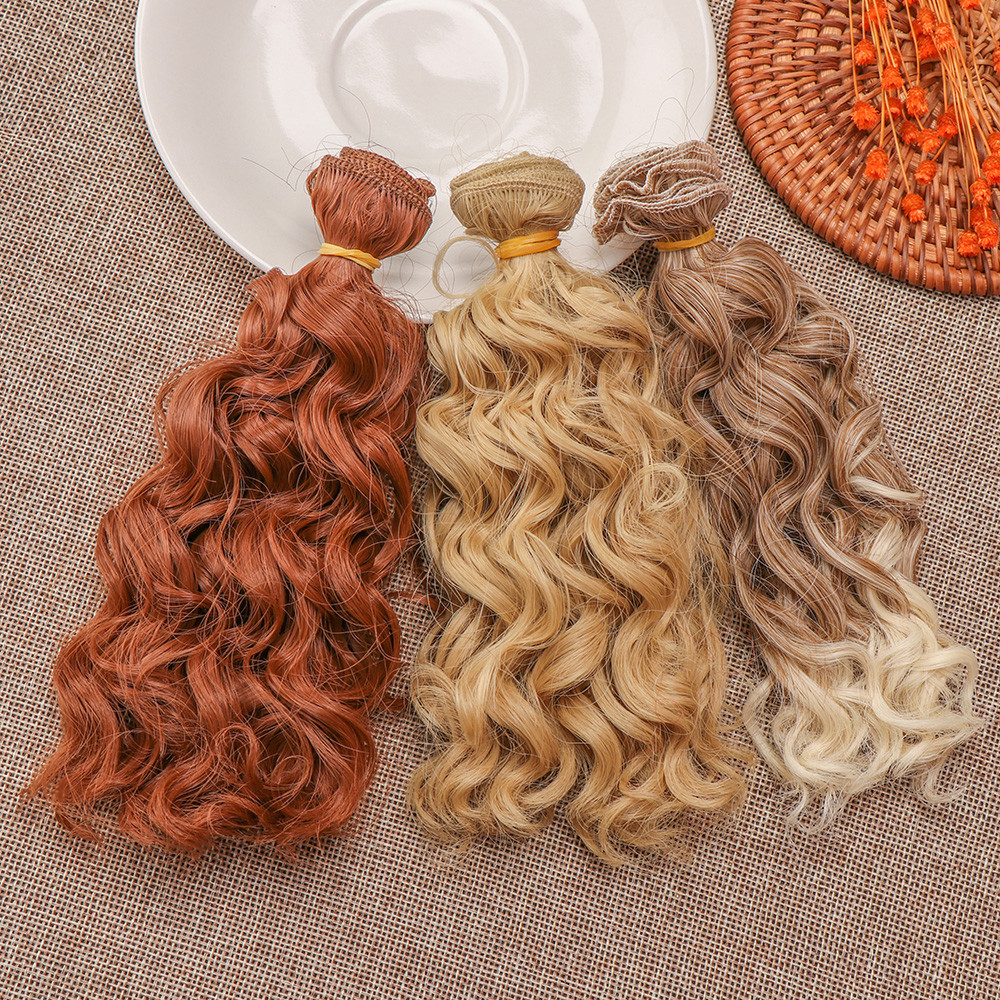15*100cm 1/6 1/4 1/3 Doll Mini Tresses Hair Curly Wigs High-Temperature Screw Periwig Y Doll Hair To