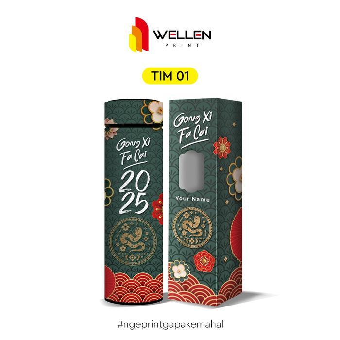 WELLEN PRINT - Cetak Tumbler Sakura Print UV Motif Imlek / Print Termos Botol Chinese New Year Tahan