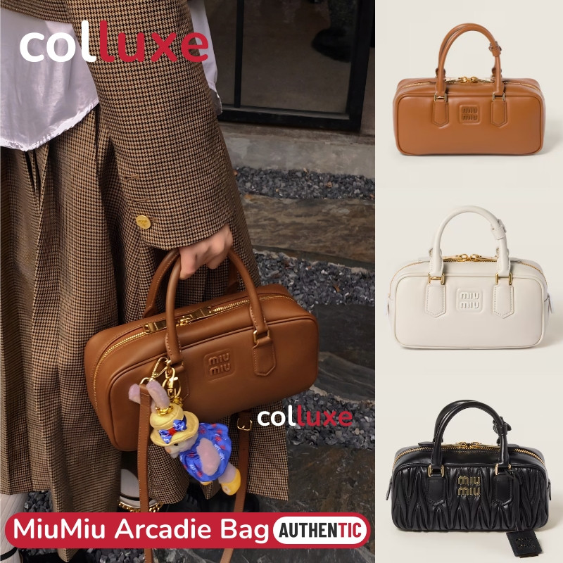 Miu Miu miumiu Arcadie #Mini #Small #Medium Leather Shoulder Bag Tote Bag tas punggung bahu