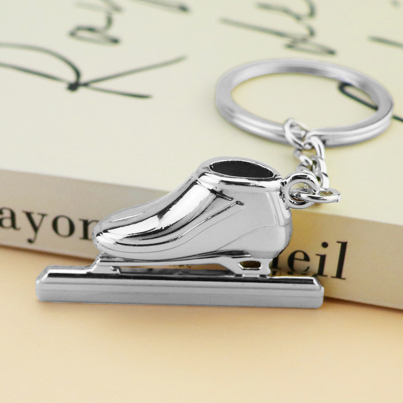 Creative Gift Ski Keychain Skates Roller Skates Metal Keychain Skates Skates Snowboard Keycha