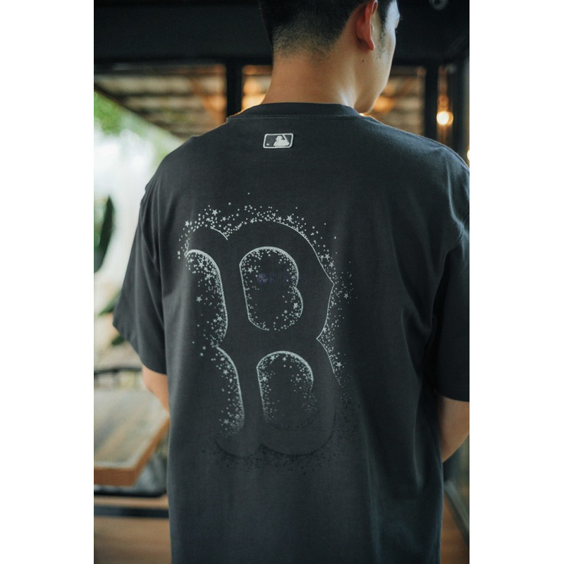 Ramadhan - COD Kaos MLB Korea B Boston Star Big Lux Tee Gray Original Unisex Full Tag 1:1 Brended