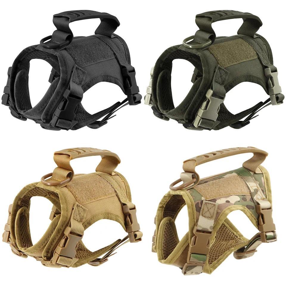Tactical Cat Harness Small Dog Puppy Harness Vest K9 Military Dog Harness Nylon Leash Patches Set Ca