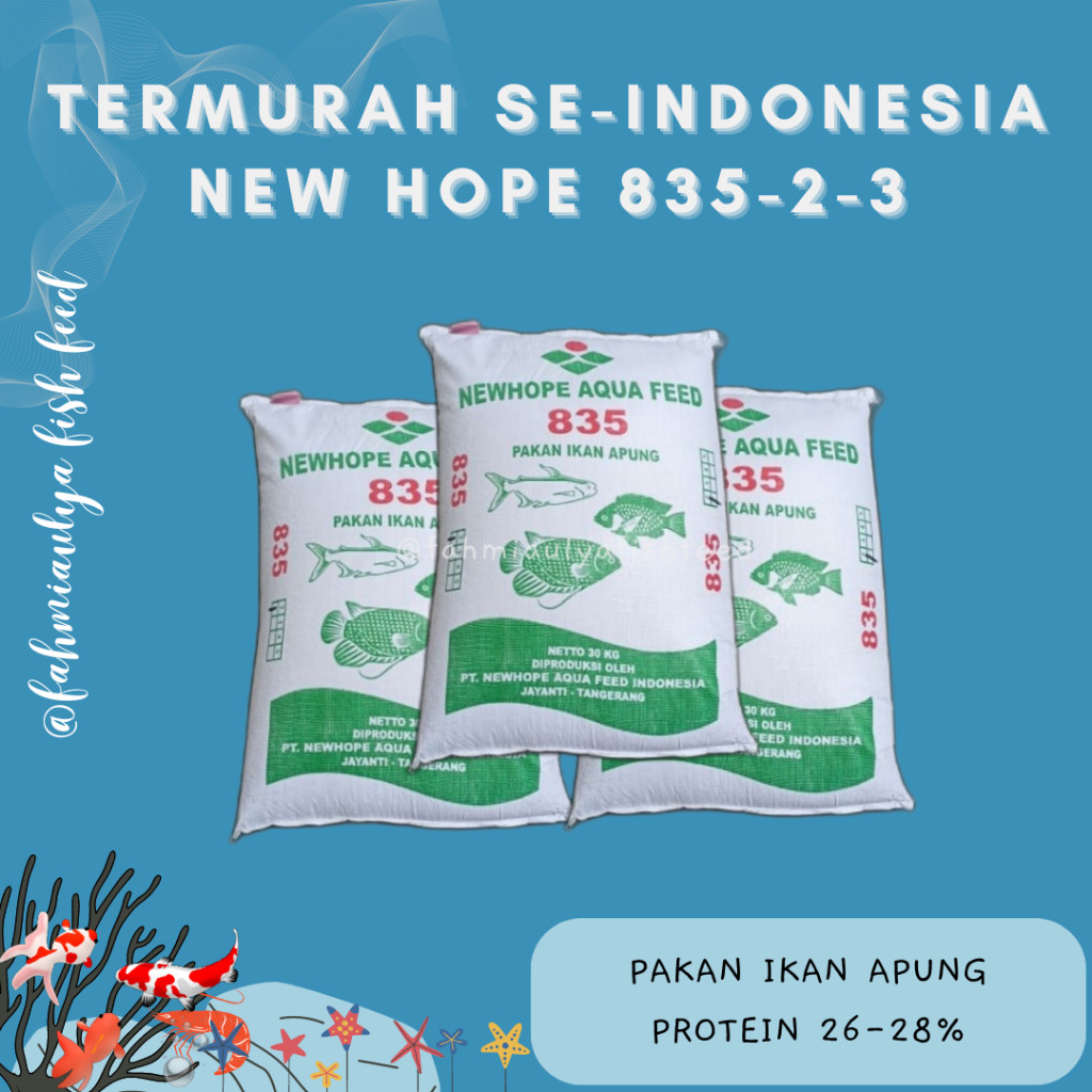 PAKAN IKAN MURAH (PAKET 30 KG) PAKAN IKAN NEW HOPE 835 -2 -3
