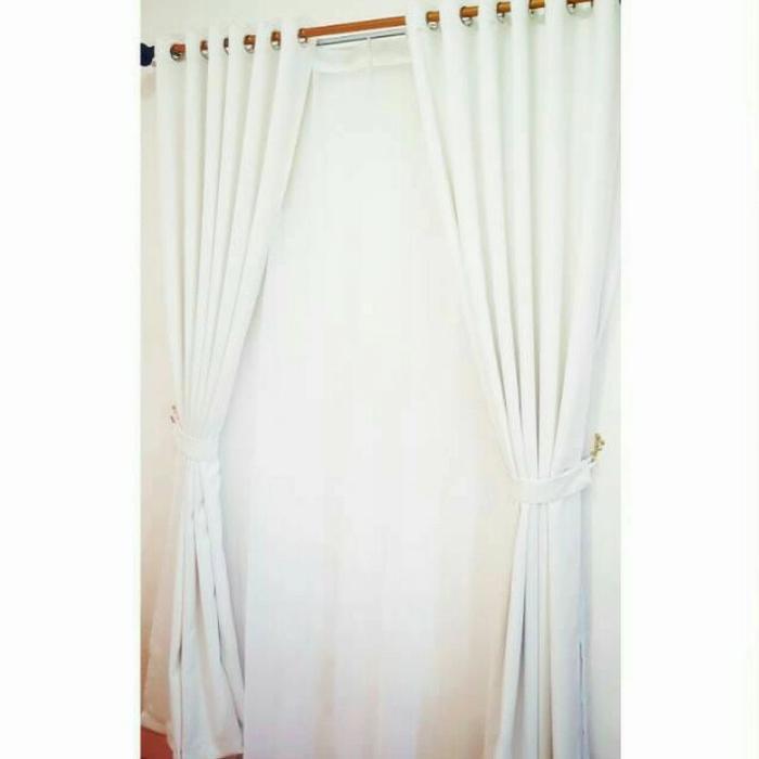PROMO  gorden blackout putih polos - Putih, 100x300