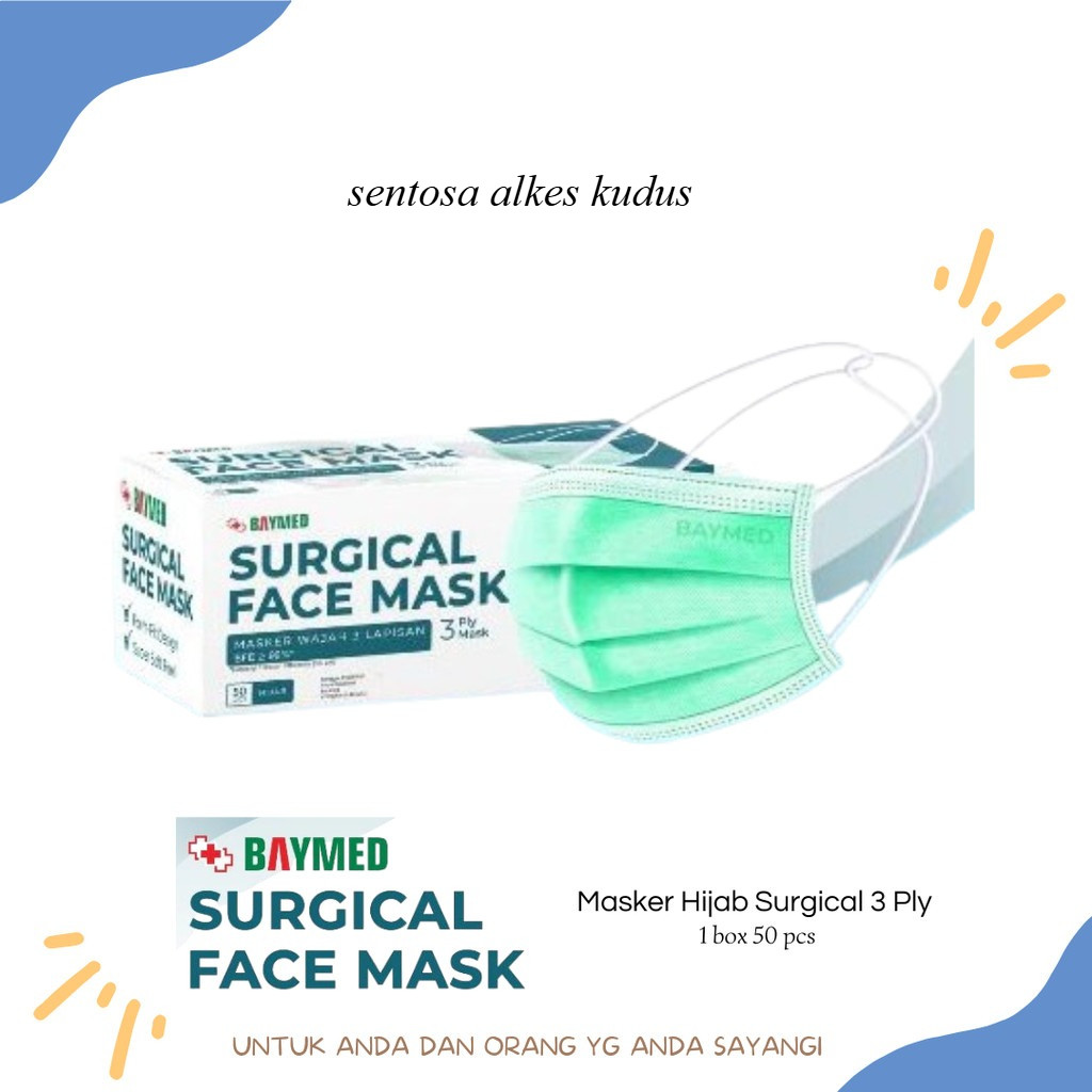 BAYMED MASKER HIJAB // Masker Hijab Surgical 3ply Baymed 50pcs