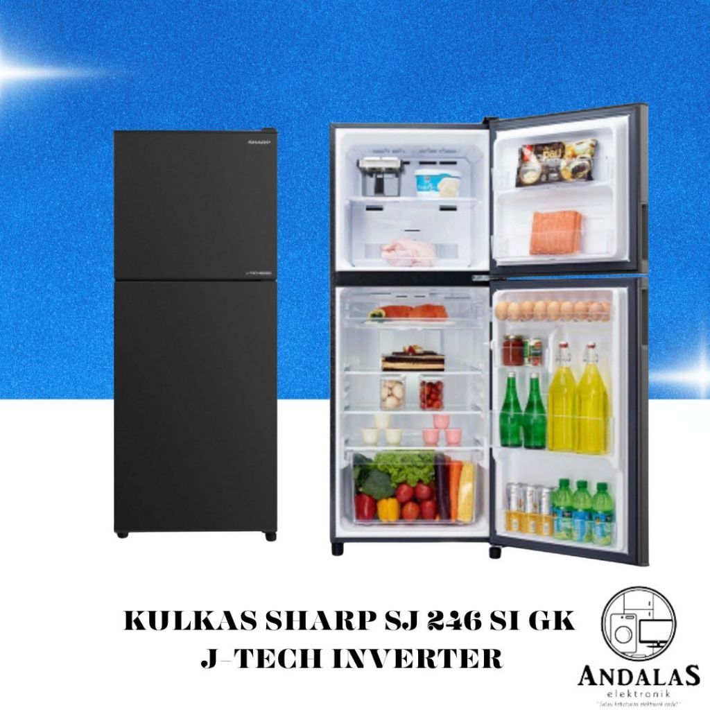 KULKAS SHARP SJ 246 SI GK LEMARI ES 2 PINTU SJ-246SI-GK INVERTER