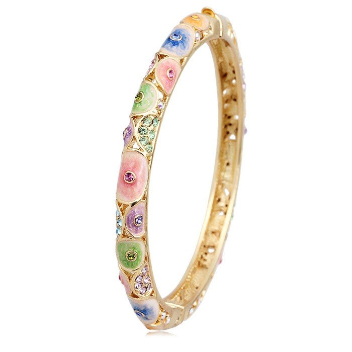 Fashion Retro Hollow Enamel Gold-plated Bracelet Gold-plated