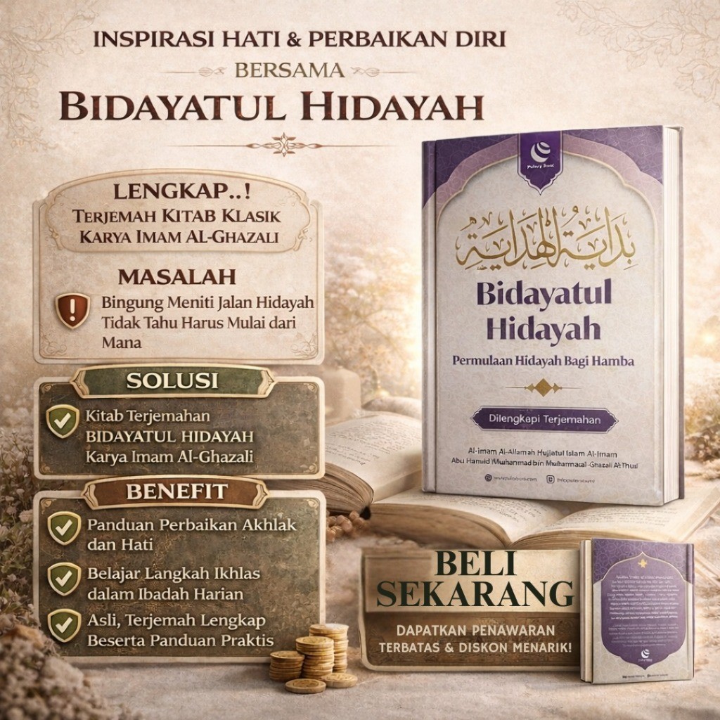 Mulia|| Kitab Bidayatul Hidayah Terjemahan / Kitab Karya Imam Al Ghazali Terjemah / Panduan Perbaika