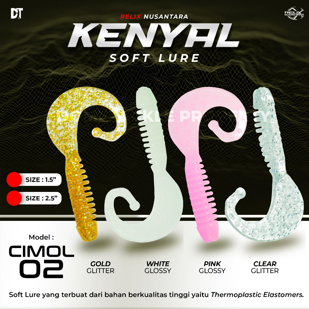 PROMO SOFTLURE RELIX NUSANTARA KENYAL CIMOL Size 1.5 2.5 | UMPAN PANCING SOFT LURE SET