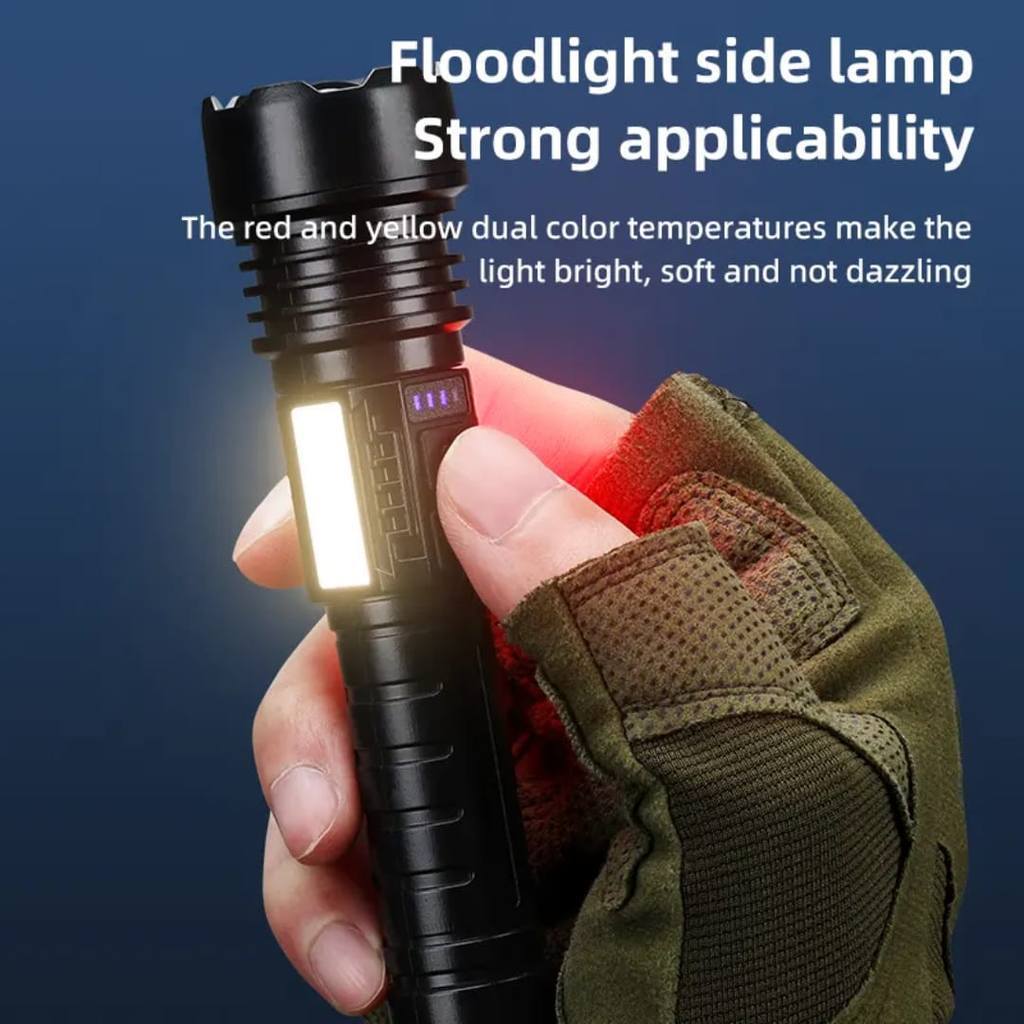 SENTER LED MINI ZOOMABLE LED COB DAN MODE SOS / SENTER CAS USB