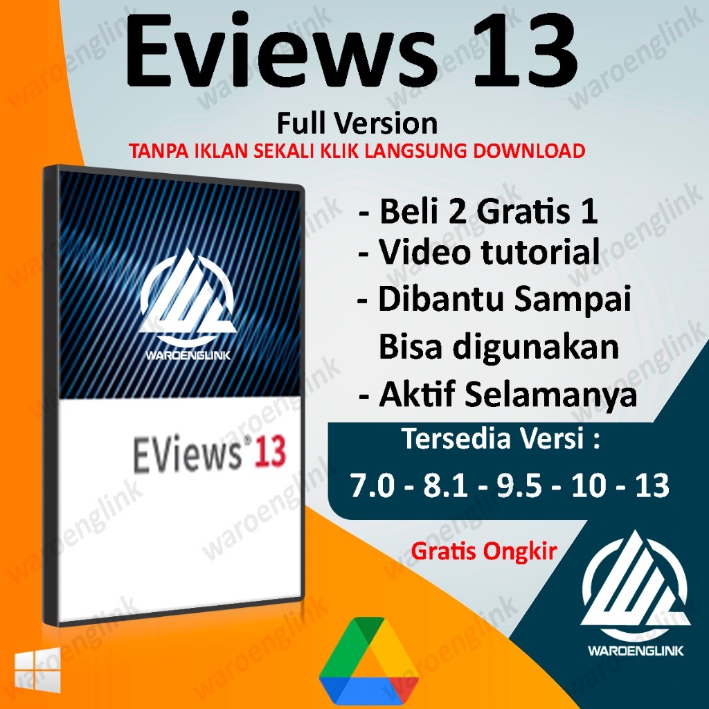 EViews Enterprise 13 Full Version Windows + Video Tutorial Install Lengkap Terbaru