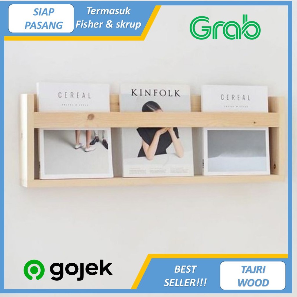 warung_santai - RAK BUKU DINDING MINIMALIS / RAK BUKU GANTUNG Kayu Mini Tempel Gantung / RAK KOSMETI
